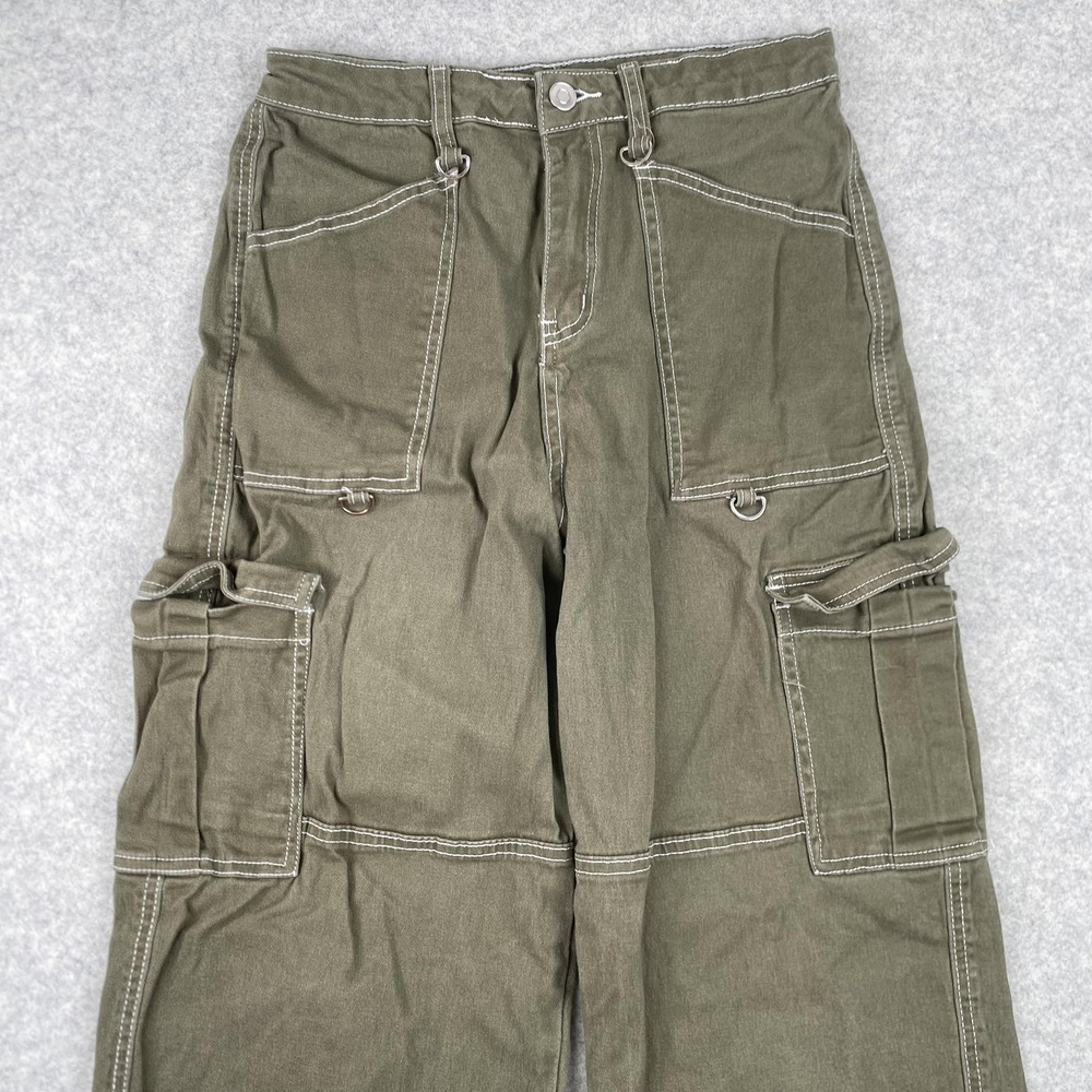 Rachel Paige Cargo Pants Womens M (26x28) Green Twill Utility Straight
